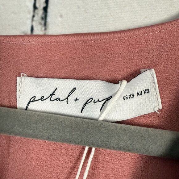 NWT Petal and Pup Noelle Twist Front Pleated Midi Dress In Blush Pink Womens XS - Picture 10 of 16